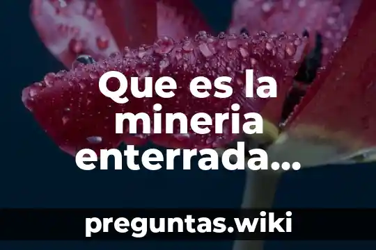 Que es la mineria enterrada yahoo