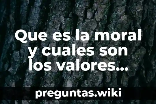 Que es la moral y cuales son los valores morales