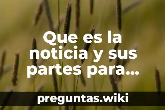 Que es la noticia y sus partes para niños
