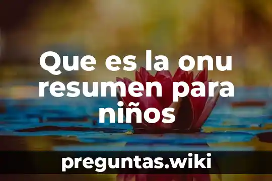 Que es la onu resumen para niños