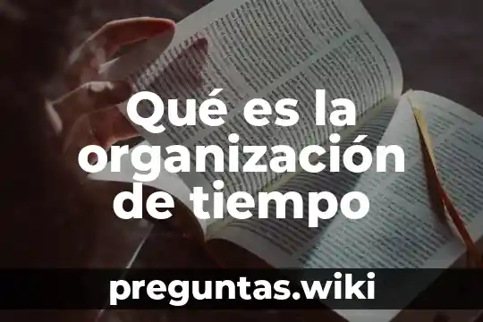 Qué es la organización de tiempo