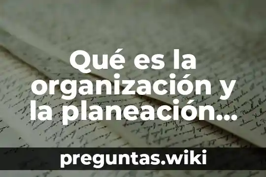 Qué es la organización y la planeación en arquitectura