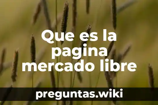 Que es la pagina mercado libre