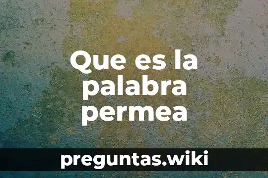 Que es la palabra permea