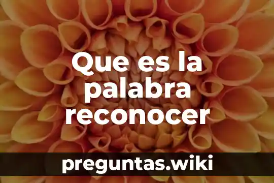Que es la palabra reconocer