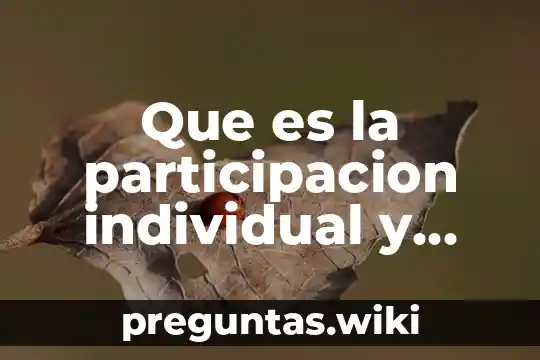 Que es la participacion individual y social del adolecente