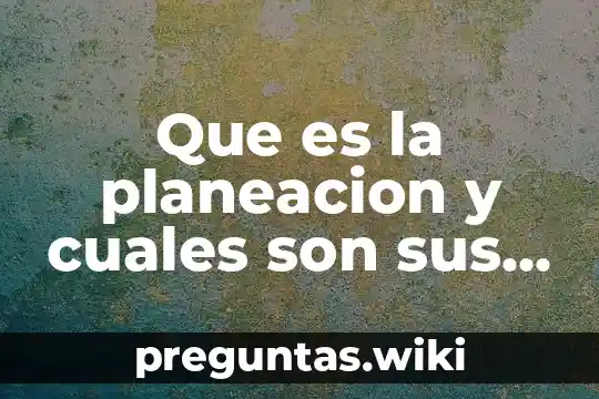 Que es la planeacion y cuales son sus principios