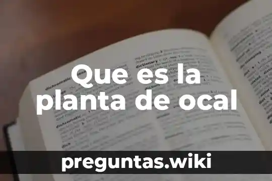 Que es la planta de ocal