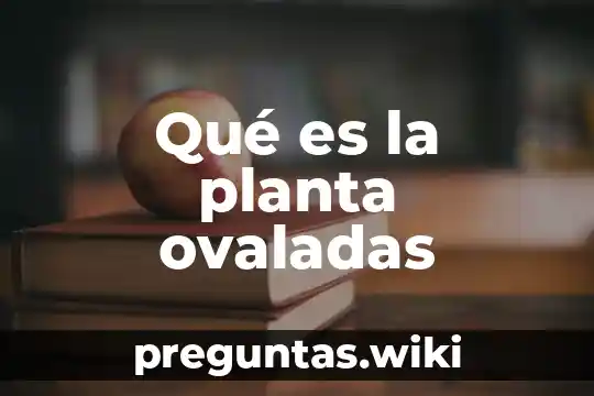 Qué es la planta ovaladas