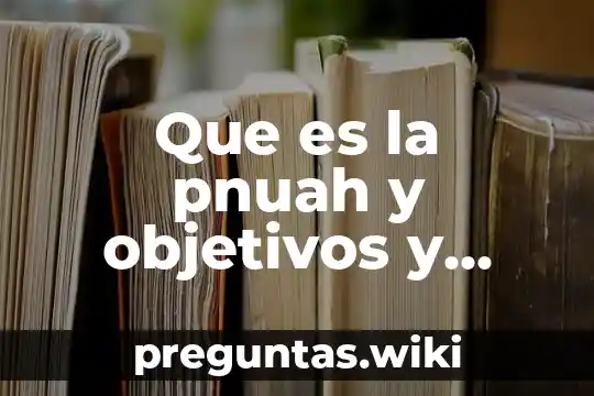 Que es la pnuah y objetivos y funcuion