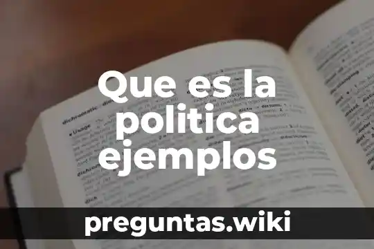 Que es la politica ejemplos