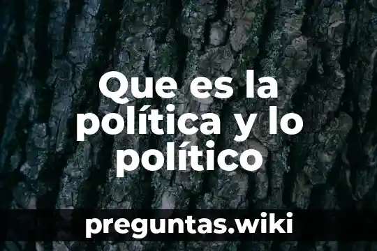 Que es la política y lo político