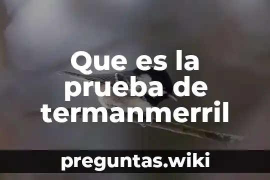 Que es la prueba de termanmerril