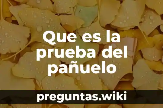 Que es la prueba del pañuelo