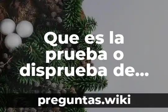 Que es la prueba o disprueba de hipotesis