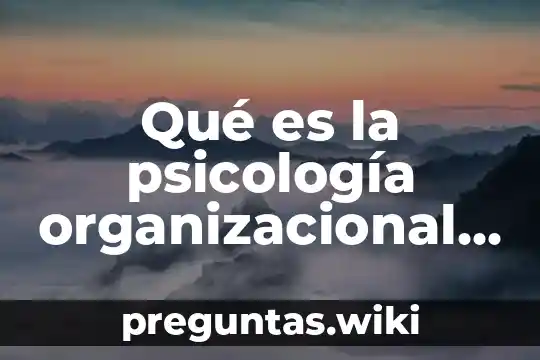 Qué es la psicología organizacional apa