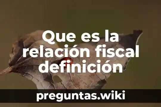 Que es la relación fiscal definición