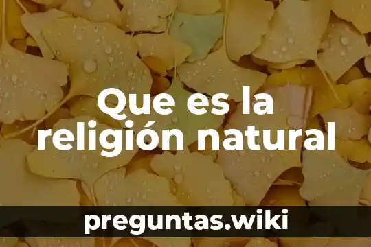 Que es la religión natural