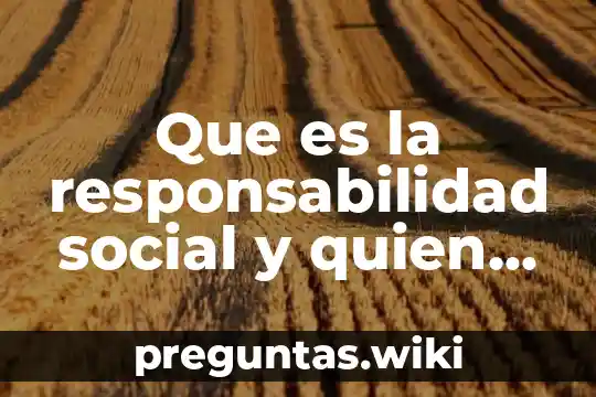 Que es la responsabilidad social y quien la ejercer