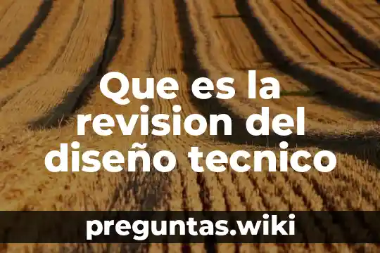 Que es la revision del diseño tecnico