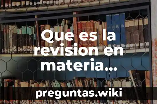 Que es la revision en materia electoral