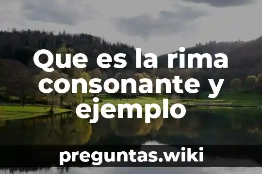 Que es la rima consonante y ejemplo