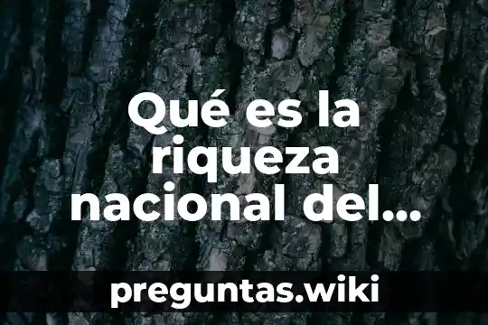 Qué es la riqueza nacional del Perú