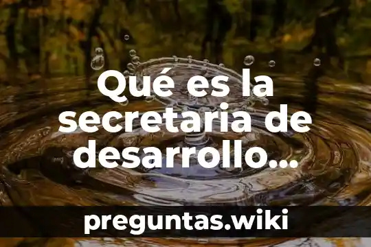 Qué es la secretaria de desarrollo económico público