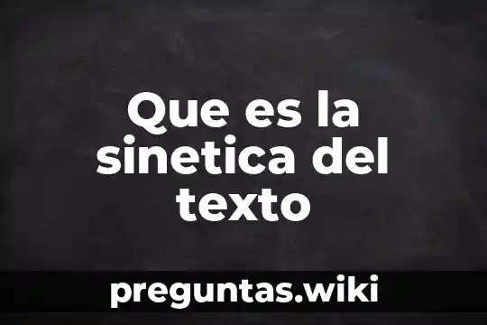 Que es la sinetica del texto