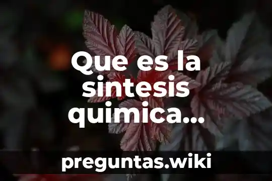Que es la sintesis quimica farmacos