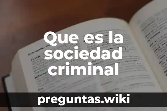 Que es la sociedad criminal