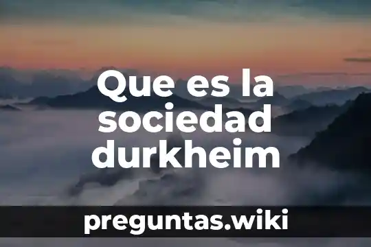 Que es la sociedad durkheim