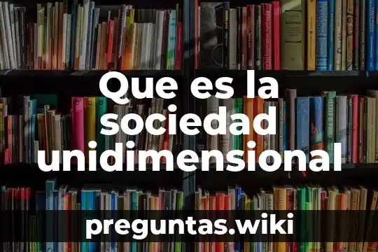 Que es la sociedad unidimensional