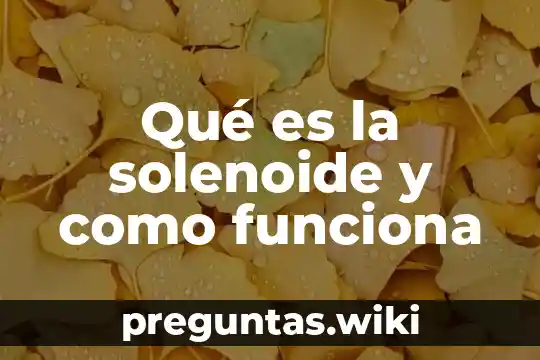 Qué es la solenoide y como funciona