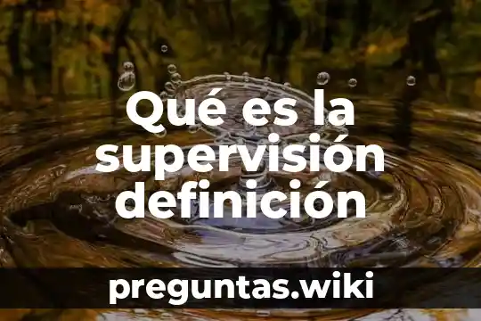 Qué es la supervisión definición