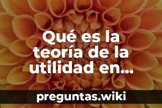 Qué es la teoría de la utilidad en economía