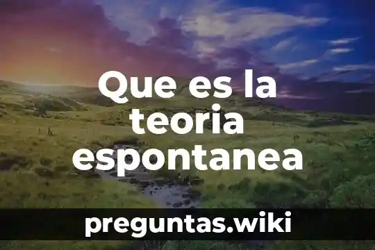 Que es la teoria espontanea