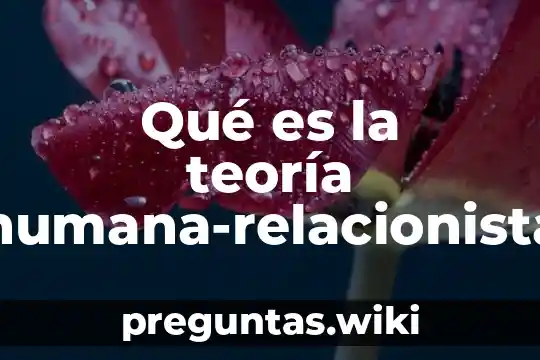 Qué es la teoría humana-relacionista