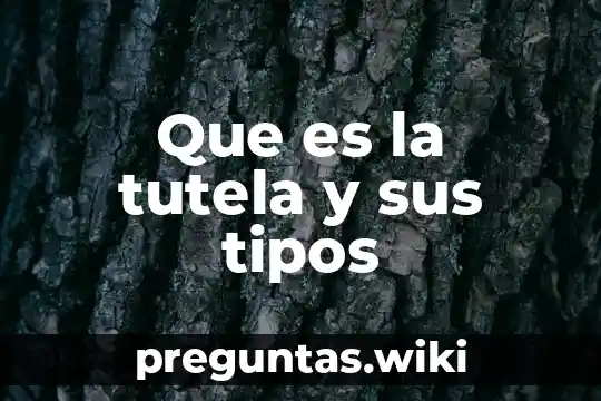 Que es la tutela y sus tipos