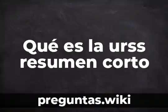 Qué es la urss resumen corto