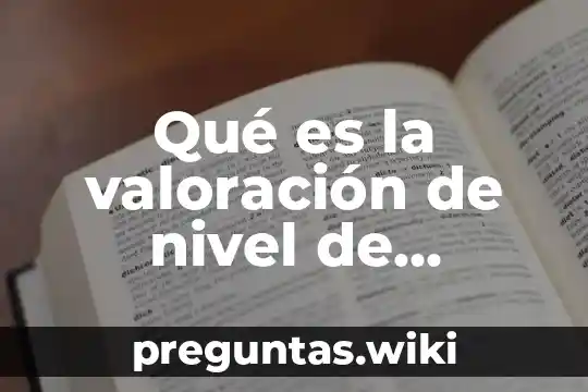 Qué es la valoración de nivel de dependencia