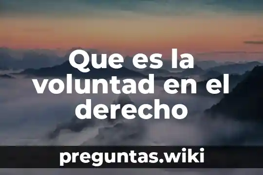 Que es la voluntad en el derecho