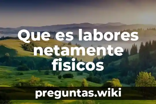 Que es labores netamente fisicos