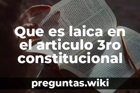 Que es laica en el articulo 3ro constitucional