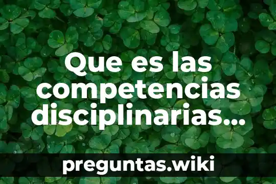 Que es las competencias disciplinarias de la comunicacion