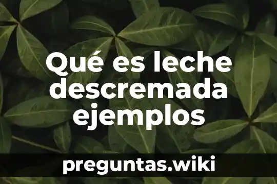 Qué es leche descremada ejemplos
