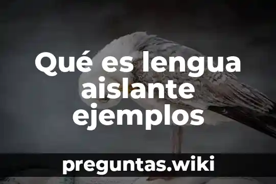 Qué es lengua aislante ejemplos
