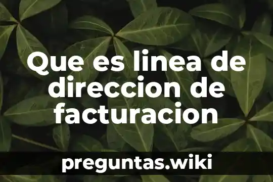 Que es linea de direccion de facturacion