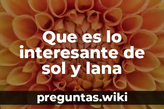 Que es lo interesante de sol y lana