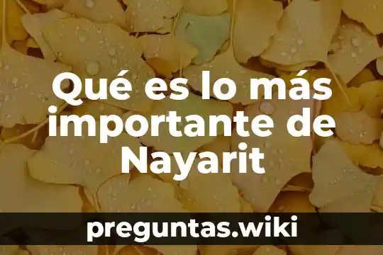 Qué es lo más importante de Nayarit